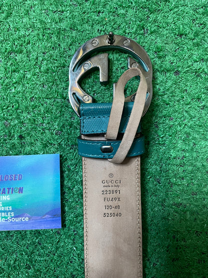 Gucci Imprime Monogram Interlocking G green Belt