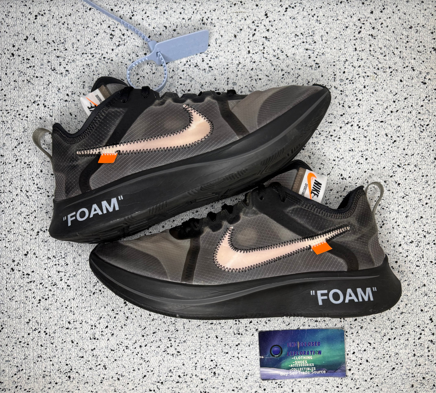 Nike Off-White Zoom Fly Black 10 Men/11.5 Women “Preowned”