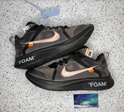 Nike Off-White Zoom Fly Black 10 Men/11.5 Women “Preowned”