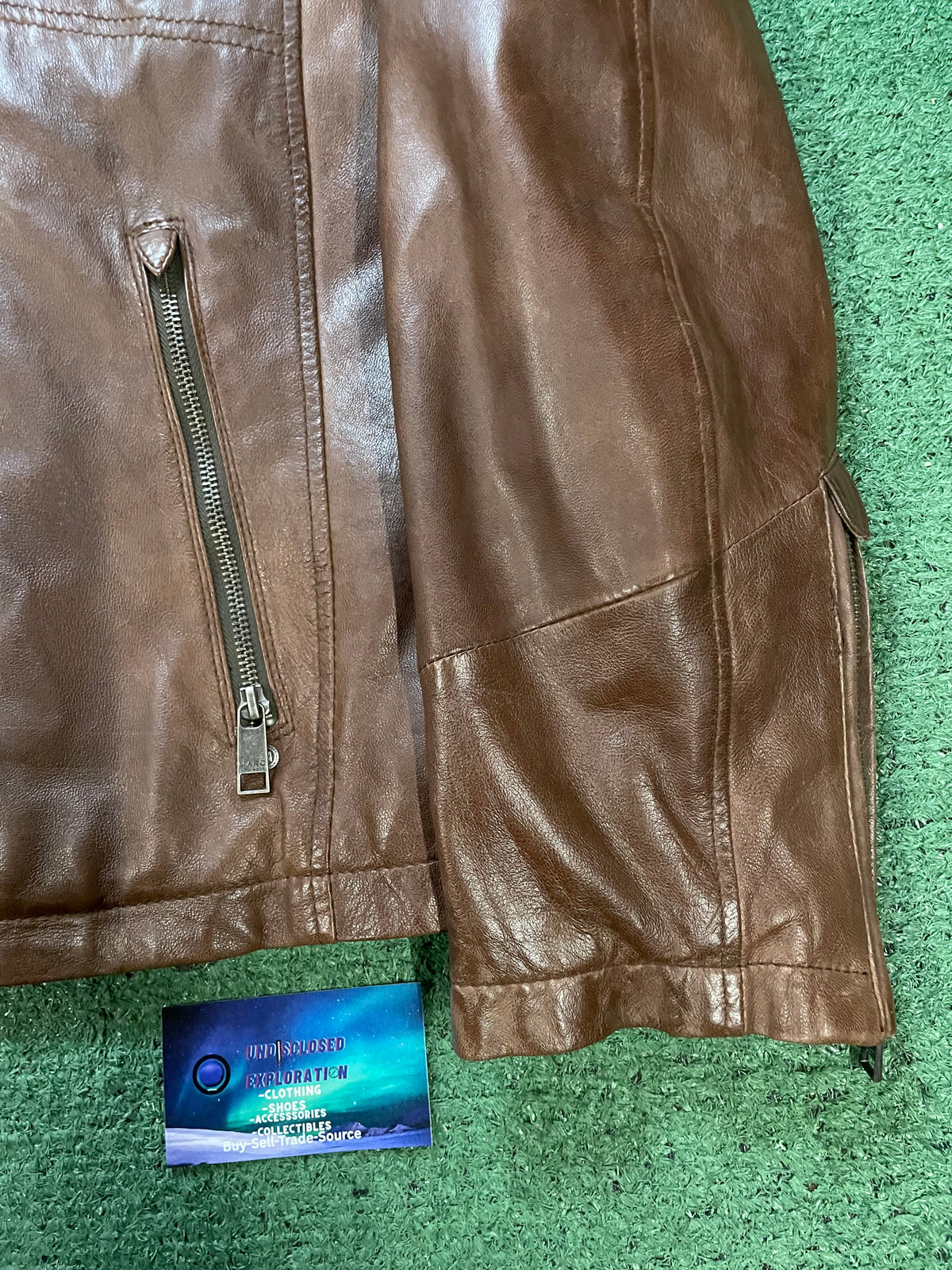 Marc New York brown Leather moto jacket