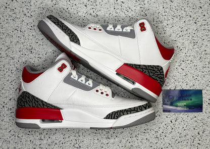 Jordan 3 Fire Red 8.5 Men/10 Women “Preowned”
