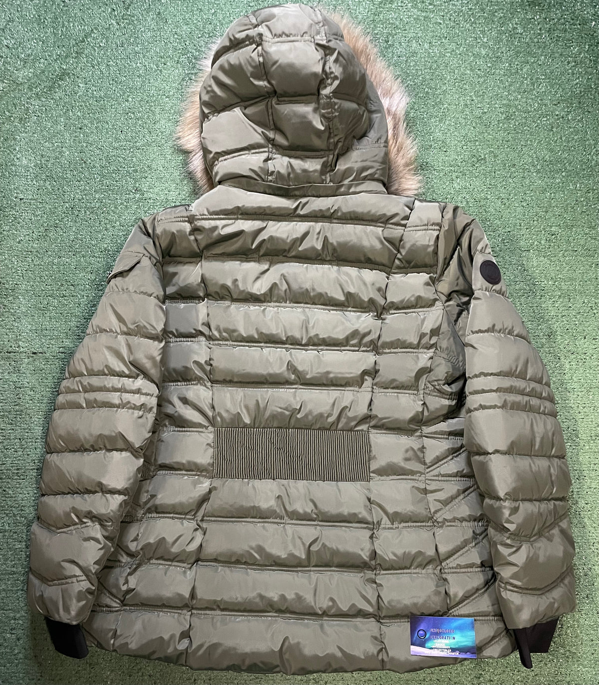 Nautica olive green faux fur jacket