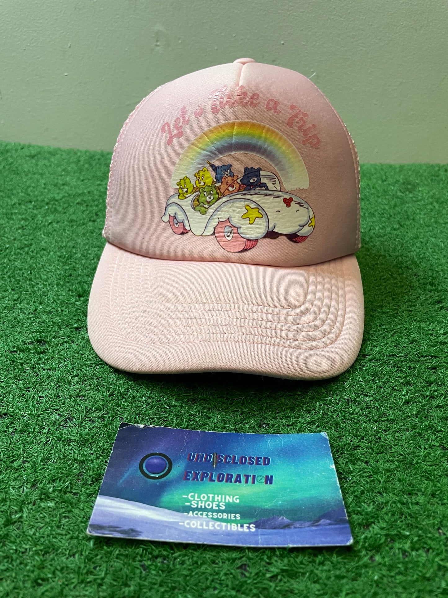Vintage Care Bears let’s take a trip pink hat