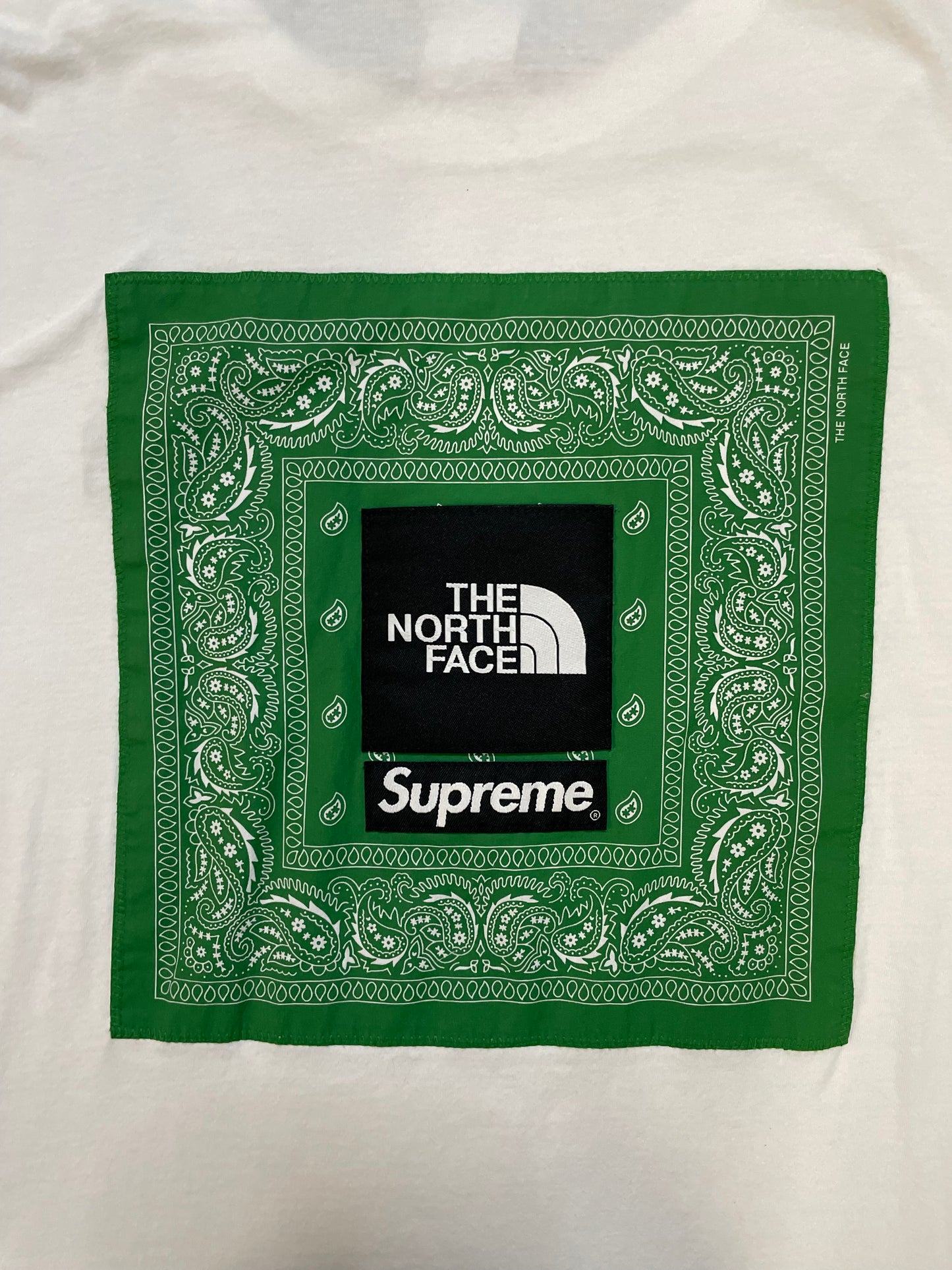 Supreme X the north face green bandana tee