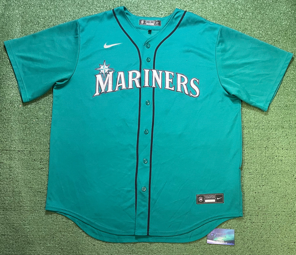 Seattle Mariners teal Seattle Nike alternate Ken Griffey #24 baseball jersey