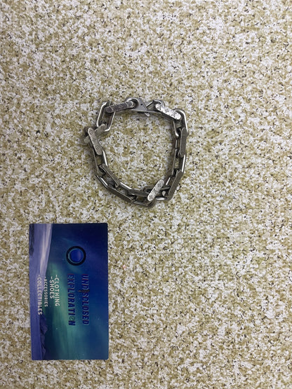 Louis Vuitton Chain Bracelet Engraved Monogram Silver