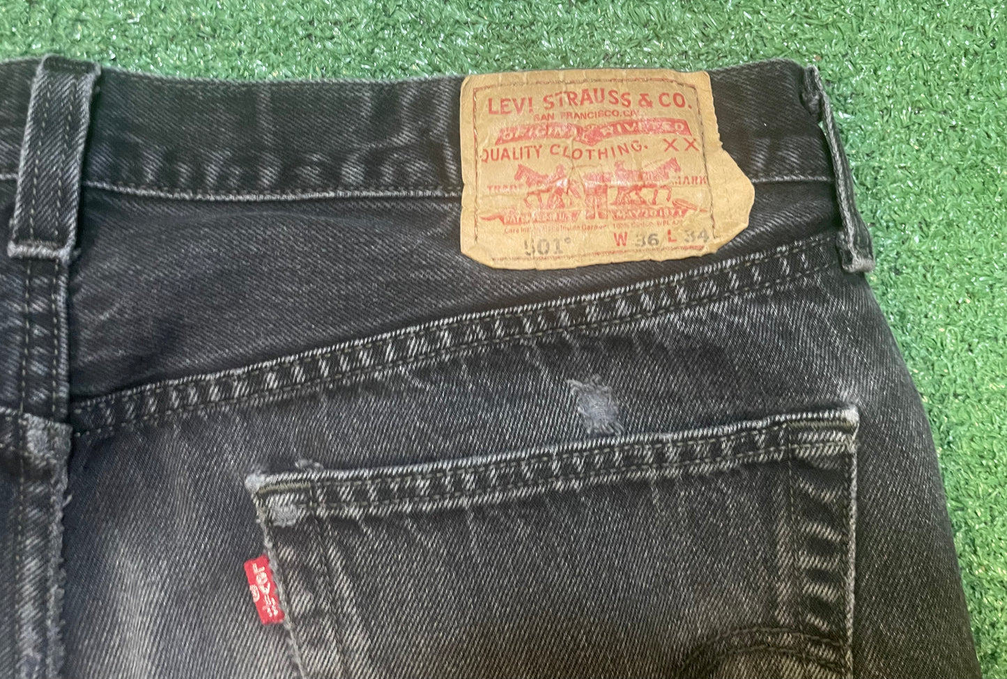 Vintage Levi’s 501 black distressed jeans