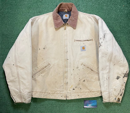Vintage 1990s Carhartt beige Detroit jacket