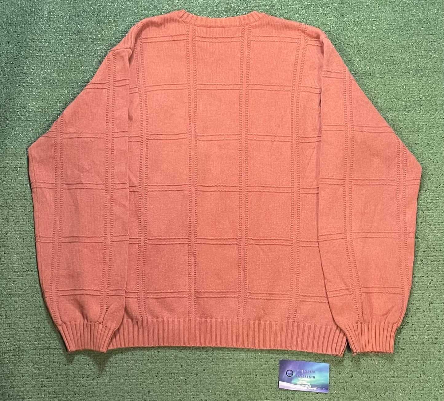 Izod orange square block knit sweater