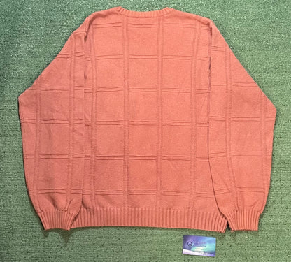 Izod orange square block knit sweater