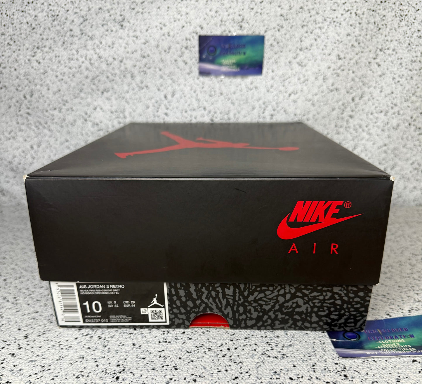 Jordan 3 Black Cement 10 Men/11.5 Women “Preowned”