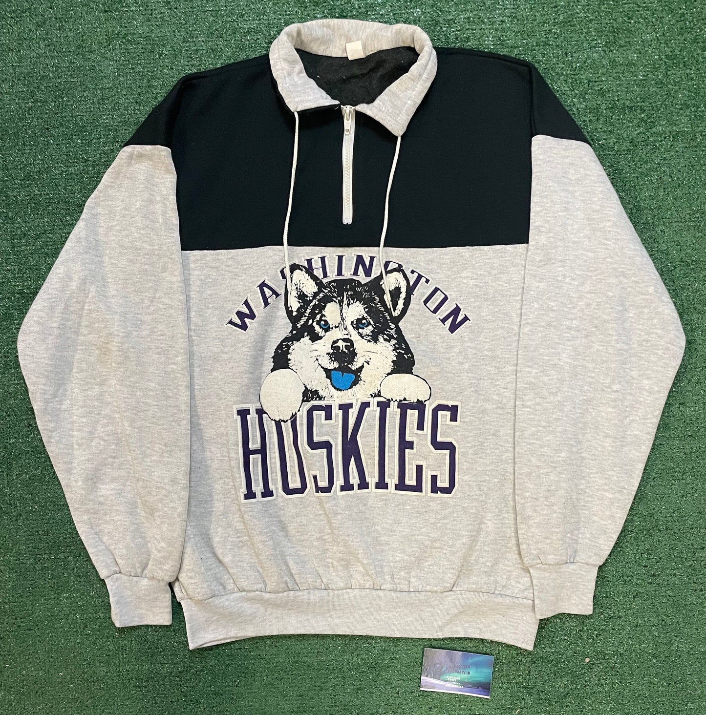 Vintage 1990s UW University of Washington Huskies quarter zip