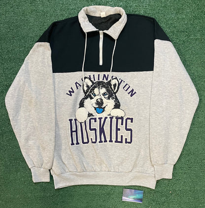 Vintage 1990s UW University of Washington Huskies quarter zip