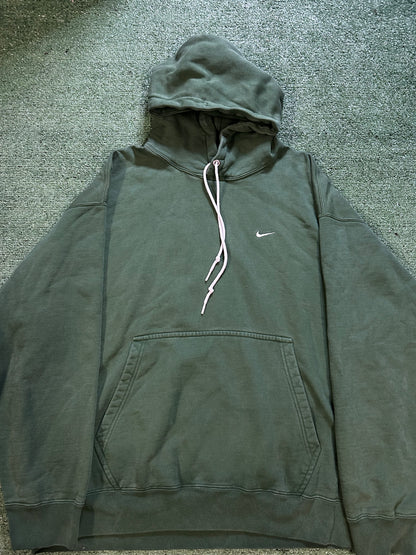 Nike forest green solo swoosh hoodie