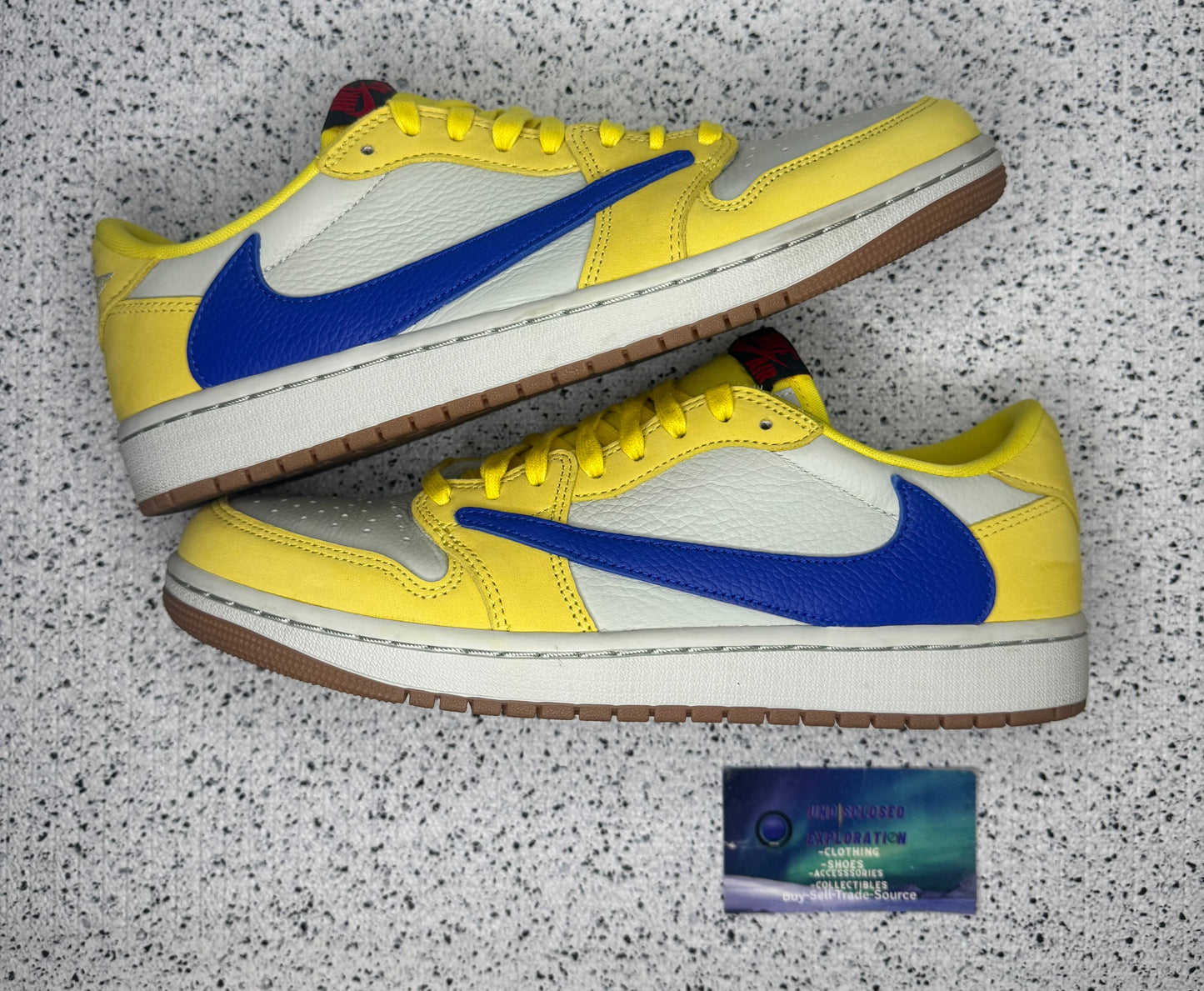 Jordan 1 Low Travis Scott Canary 9 Men/10.5 Women “Preowned”