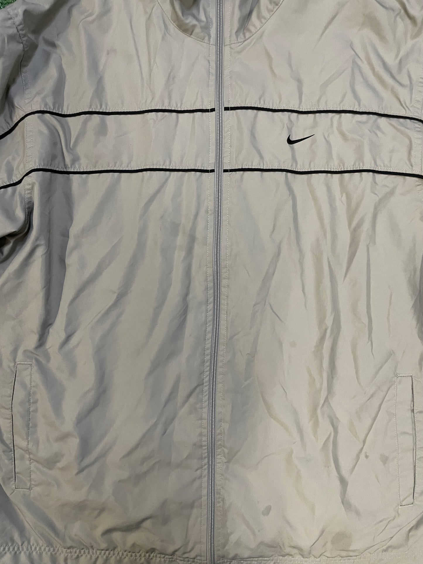 Vintage 2000s Nike silver windbreaker jacket
