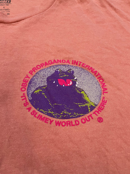 Obey Slimy world orange tee