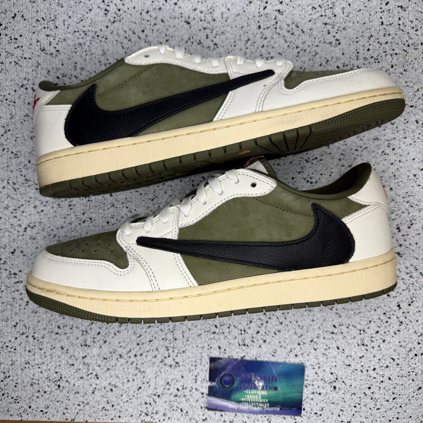 Jordan 1 Low Travis Scott Medium Olive 10 Men “Preowned”