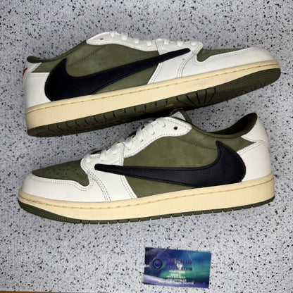 Jordan 1 Low Travis Scott Medium Olive 10 Men “Preowned”
