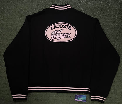 Lacoste black and white varsity jacket