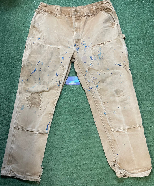 Vintage Carhartt beige distressed double knees