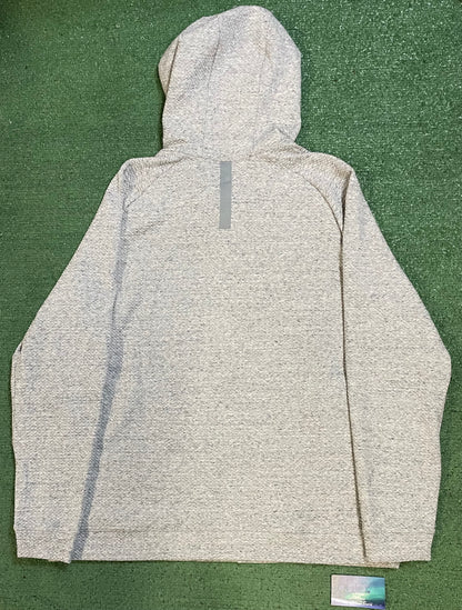 lululemon textured double knit heather light grey hoodie