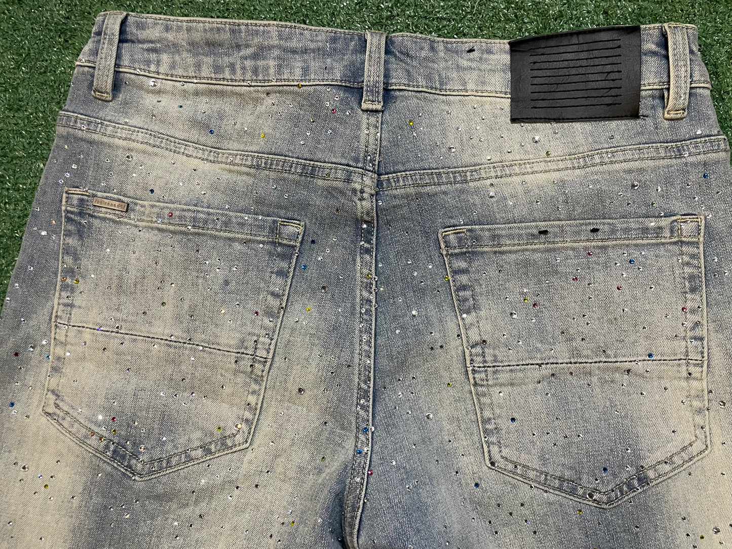 Serenede light wash rhinestone jeans
