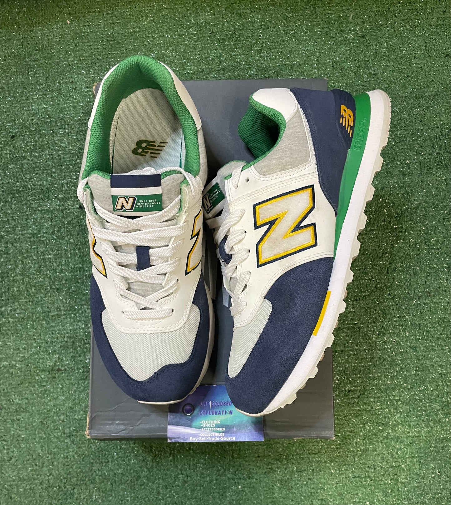 New Balance 574 varsity green indigo size 10men/11.5women
