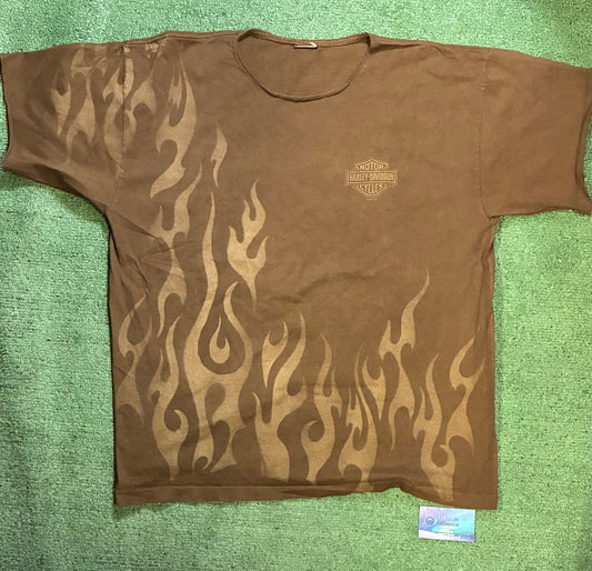 Harley Davidson brown flame Tennessee tee