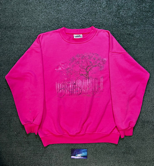 Vintage 1990s cherry blossom pink crewneck