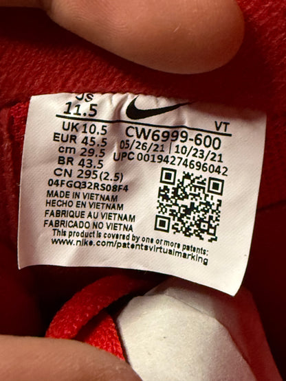 Nike Air Force 1 Triple Red 11.5 Men/13 Women “Preowned”