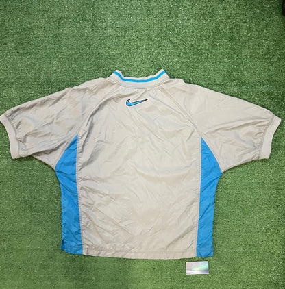 Vintage 1990s Nike short sleeve windbreaker blue and grey