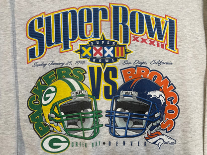 Vintage 1990s Super Bowl 32 Green Bay packers vs Denver broncos crewneck
