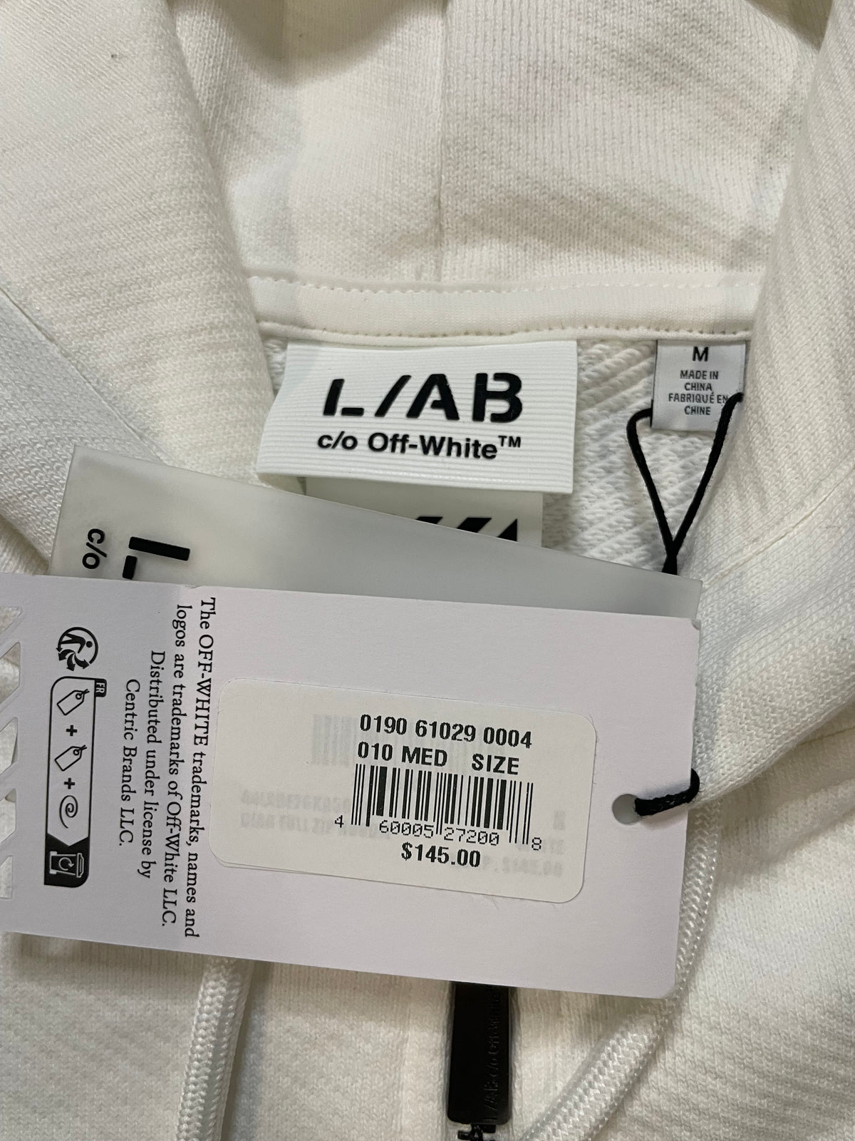 L/AB c/o Off-White Core Diagonal Zip Hoodie