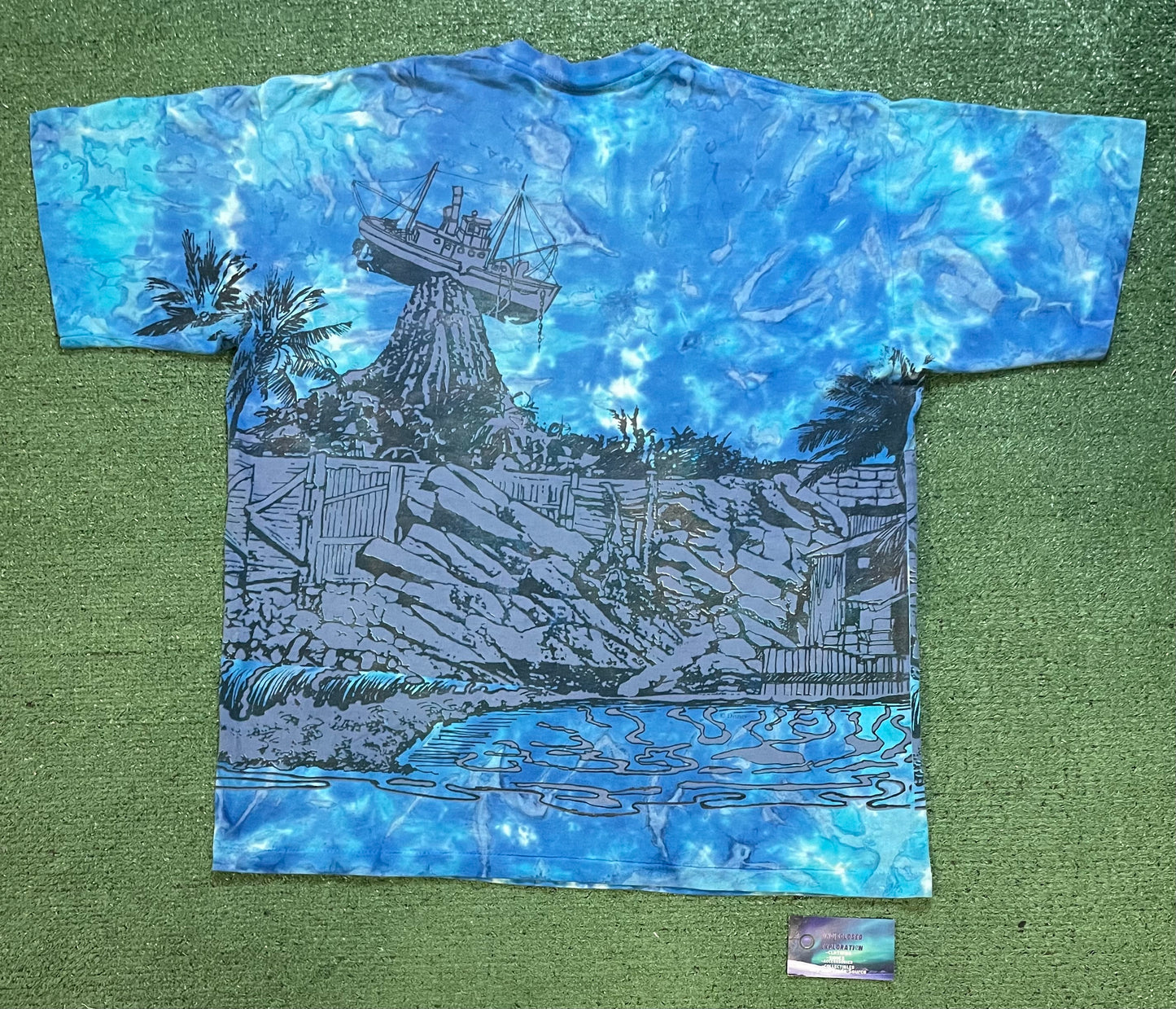 Vintage 1990s Typhoon Lagoon Disney world all over print tee