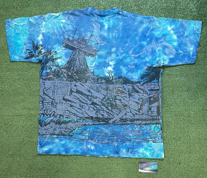 Vintage 1990s Typhoon Lagoon Disney world all over print tee