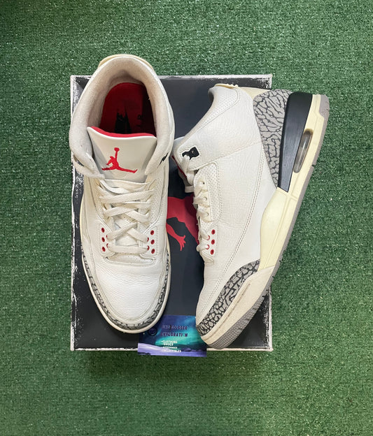 Air Jordan 3 white cement reimagined size 12men/13.5women