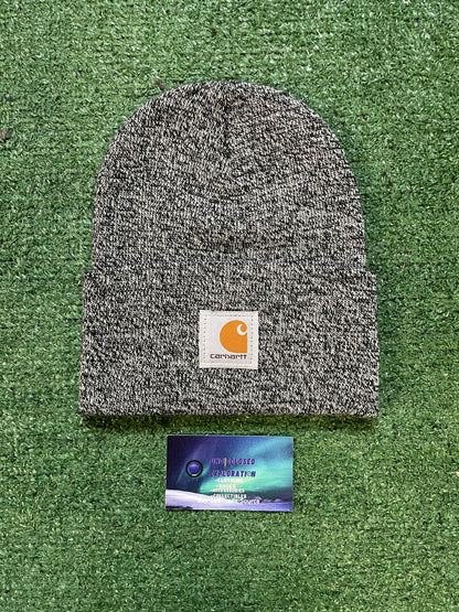 Carhartt knit cuffed black white beanie