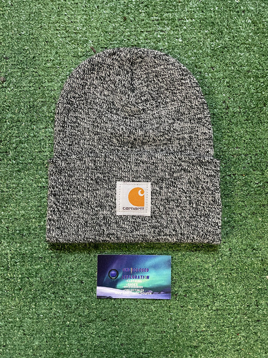 Carhartt knit cuffed black white beanie