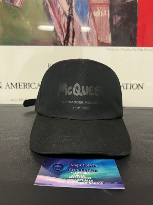 Alexander McQueen Tonal Graffiti black hat
