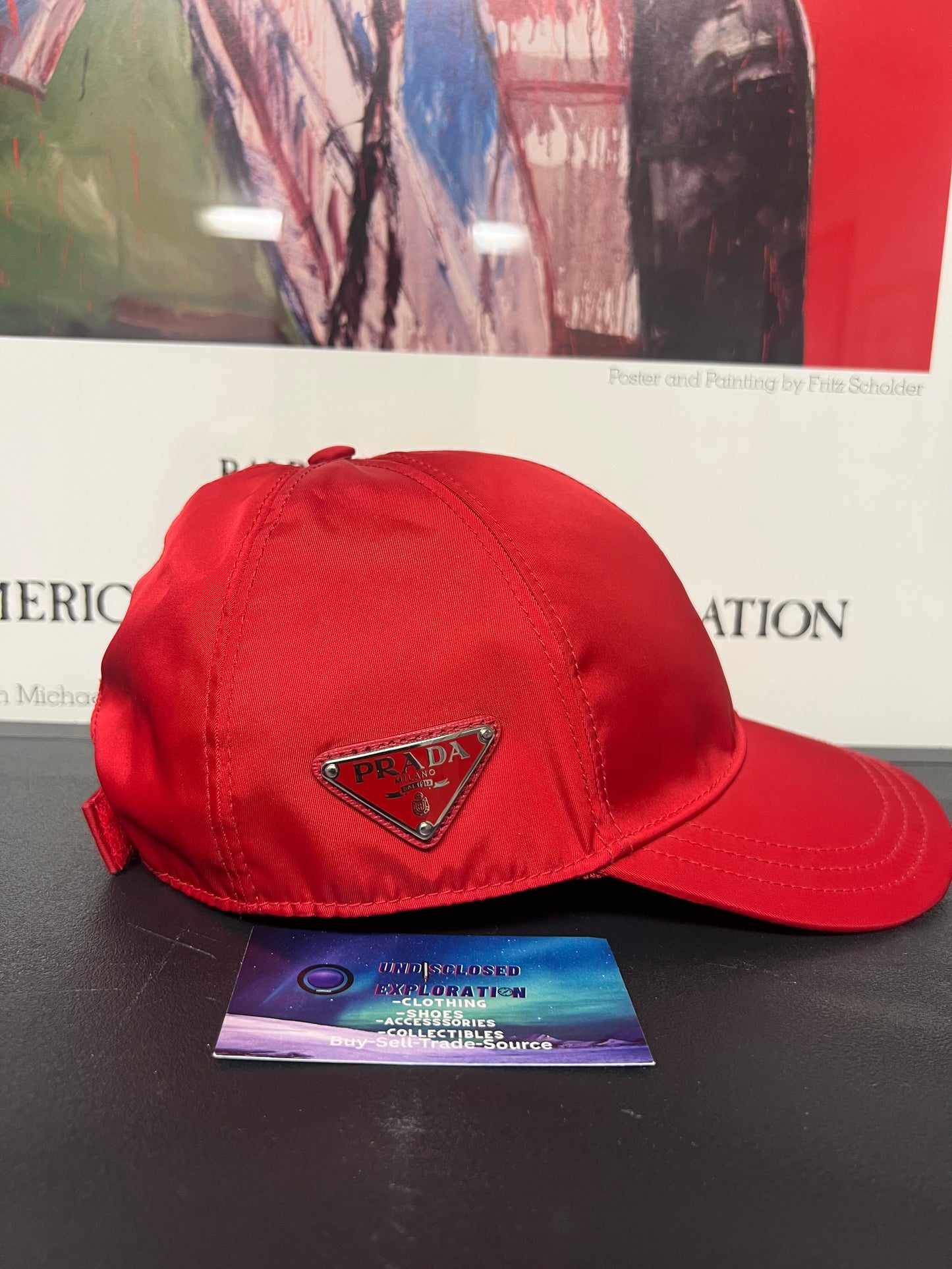 Prada re nylon red hat