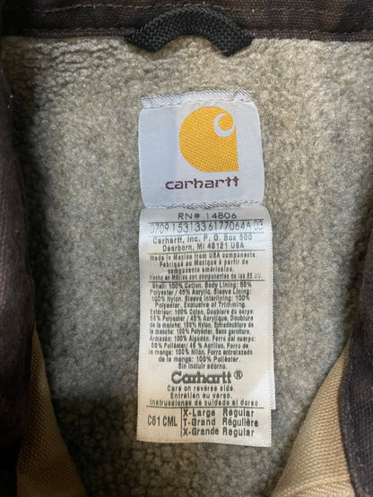 Carhartt beige & brown Sherpa lined jacket