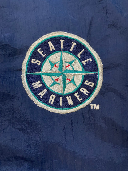 Vintage 1990s Seattle Mariners blue and teal puffer jacket