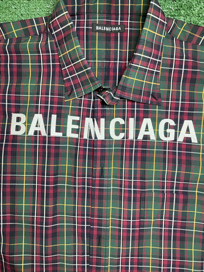 Balenciaga front logo flannel shirt 2019