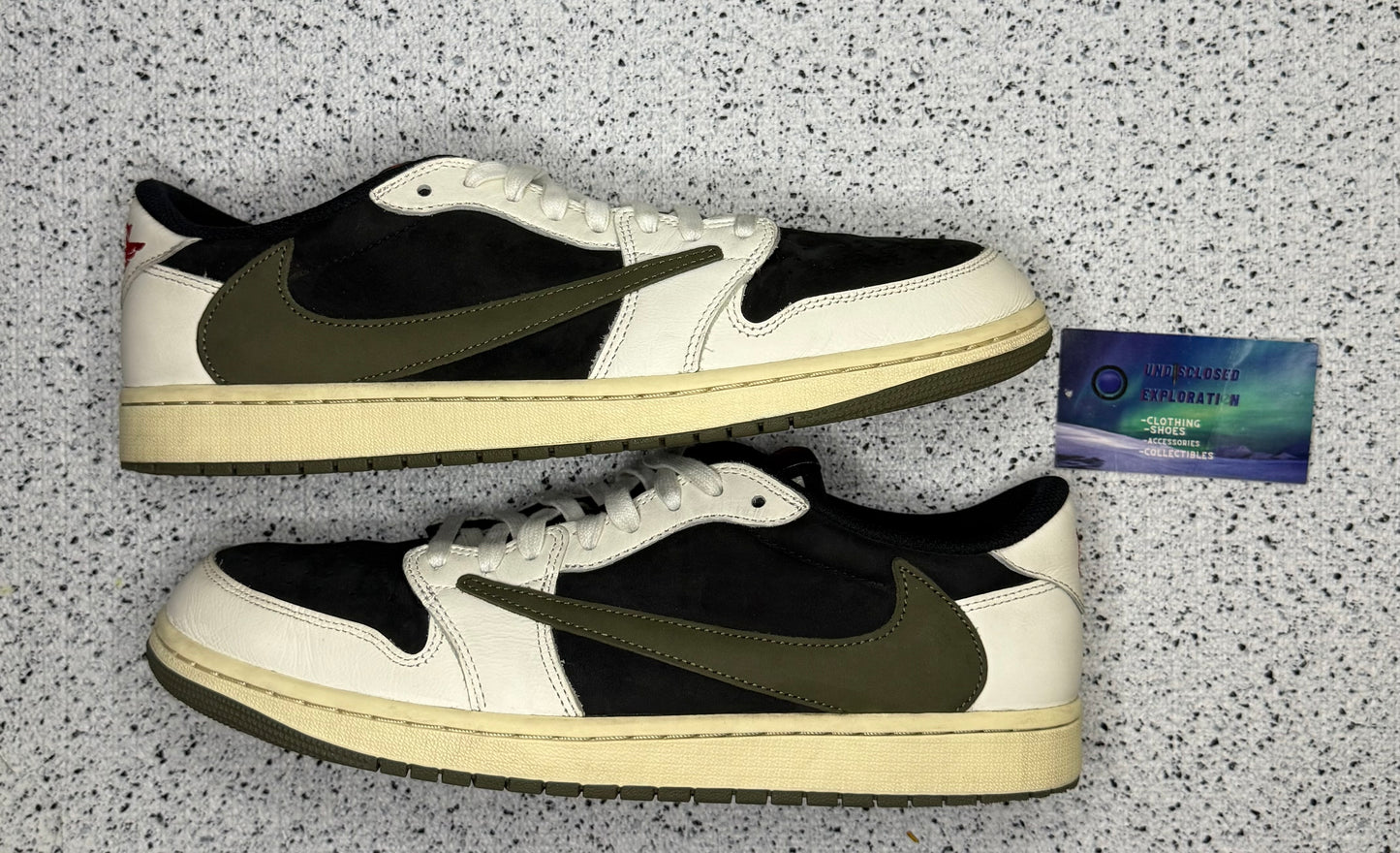 Jordan 1 Low Travis Scott Olive 11.5 Men/13 Women “Preowned”