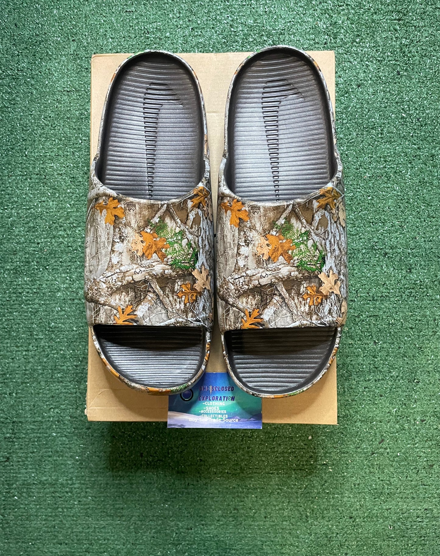 Nike Calm real tree camo slides