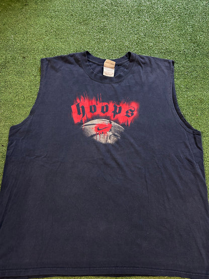 Vintage 2000s Nike hoops center swoosh cutoff tank