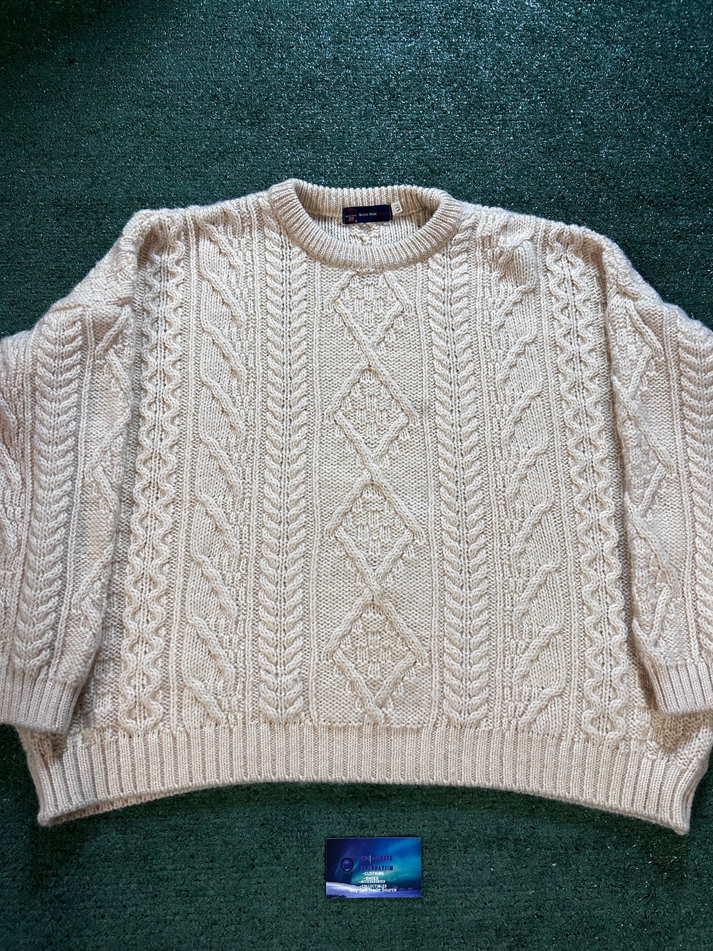 Vintage British wool naturally knit sweater