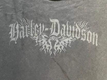 Vintage 2000s Harley Davidson grey wings tee