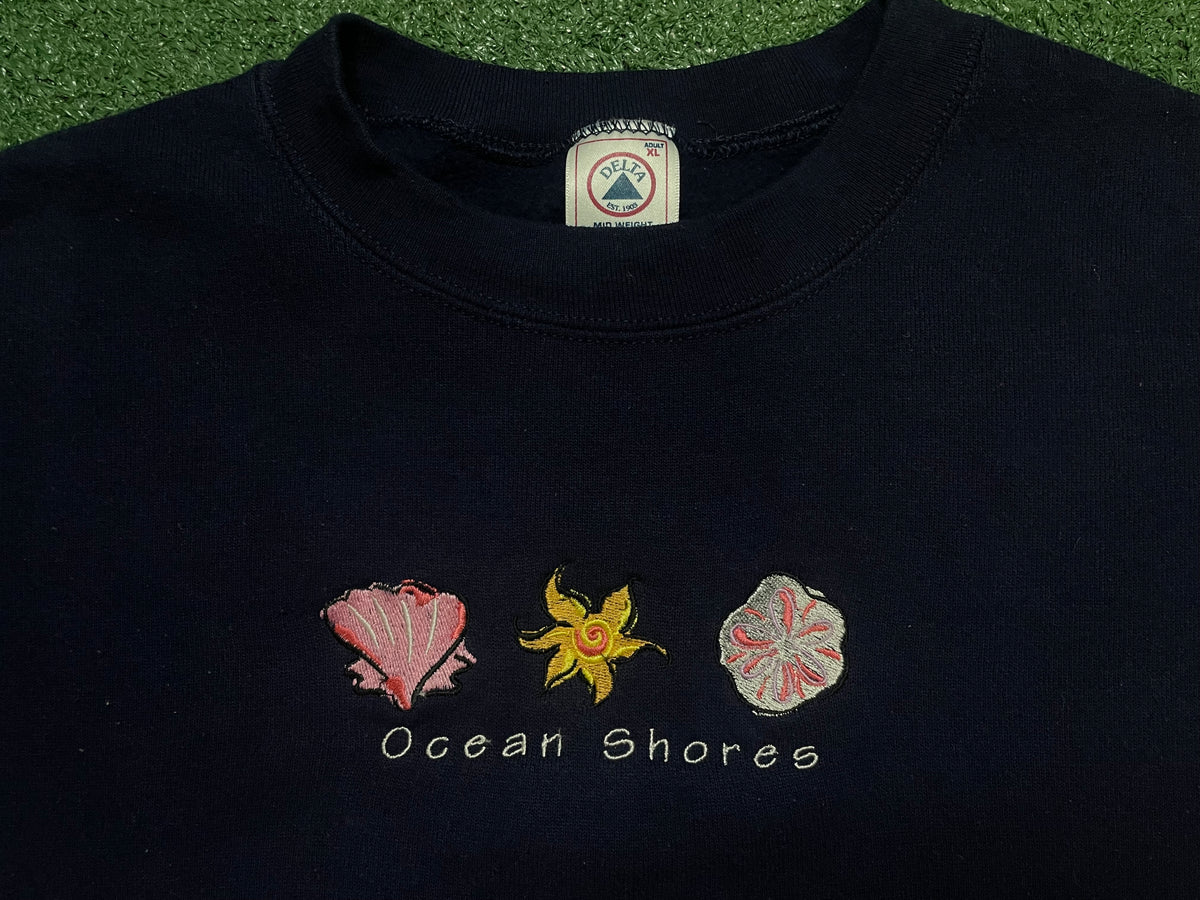 Vintage 1990s Ocean Shores embroidered crewneck